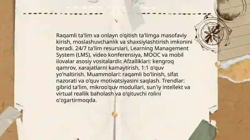Raqamli ta'lim va onlayn o'qitish 3