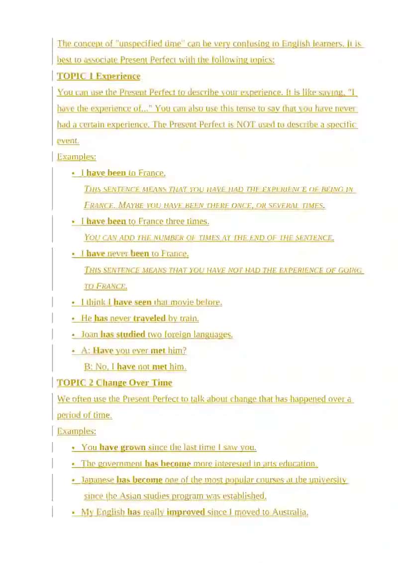 Present Perfect 3