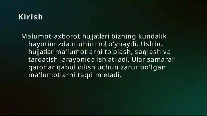 Malumot-axborot hujjatlar 3