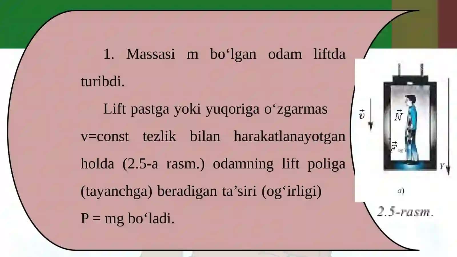 Jism og‘irligining harakat turiga bog‘liqligi 3