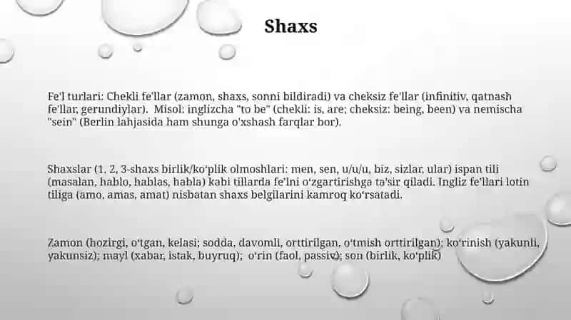 Feʼlning grammatik kategoriyalari 3