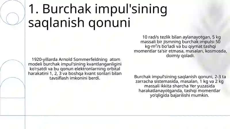 Aylanish oʻqiga nisbatan impuls momenti 3