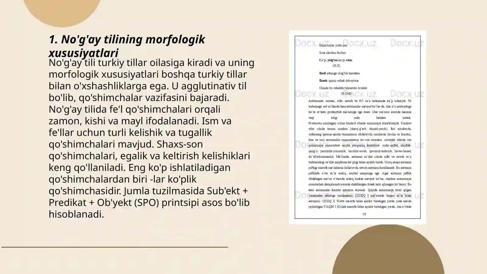 No'g'ay tilining morfologiyasi va sintaksisi 3
