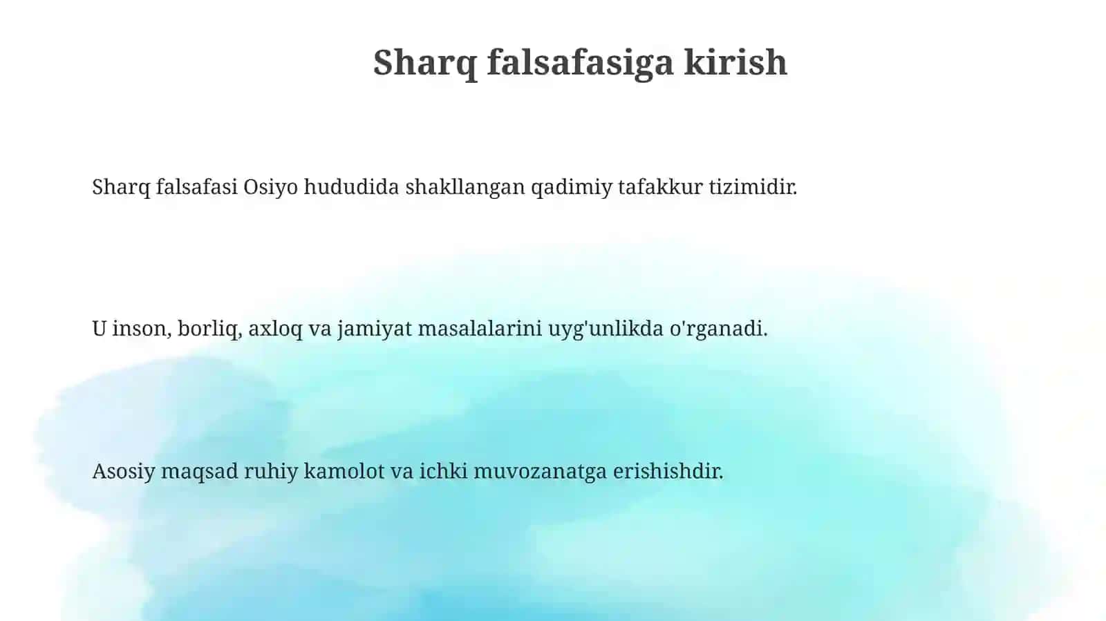 Sharq falsafasi 3