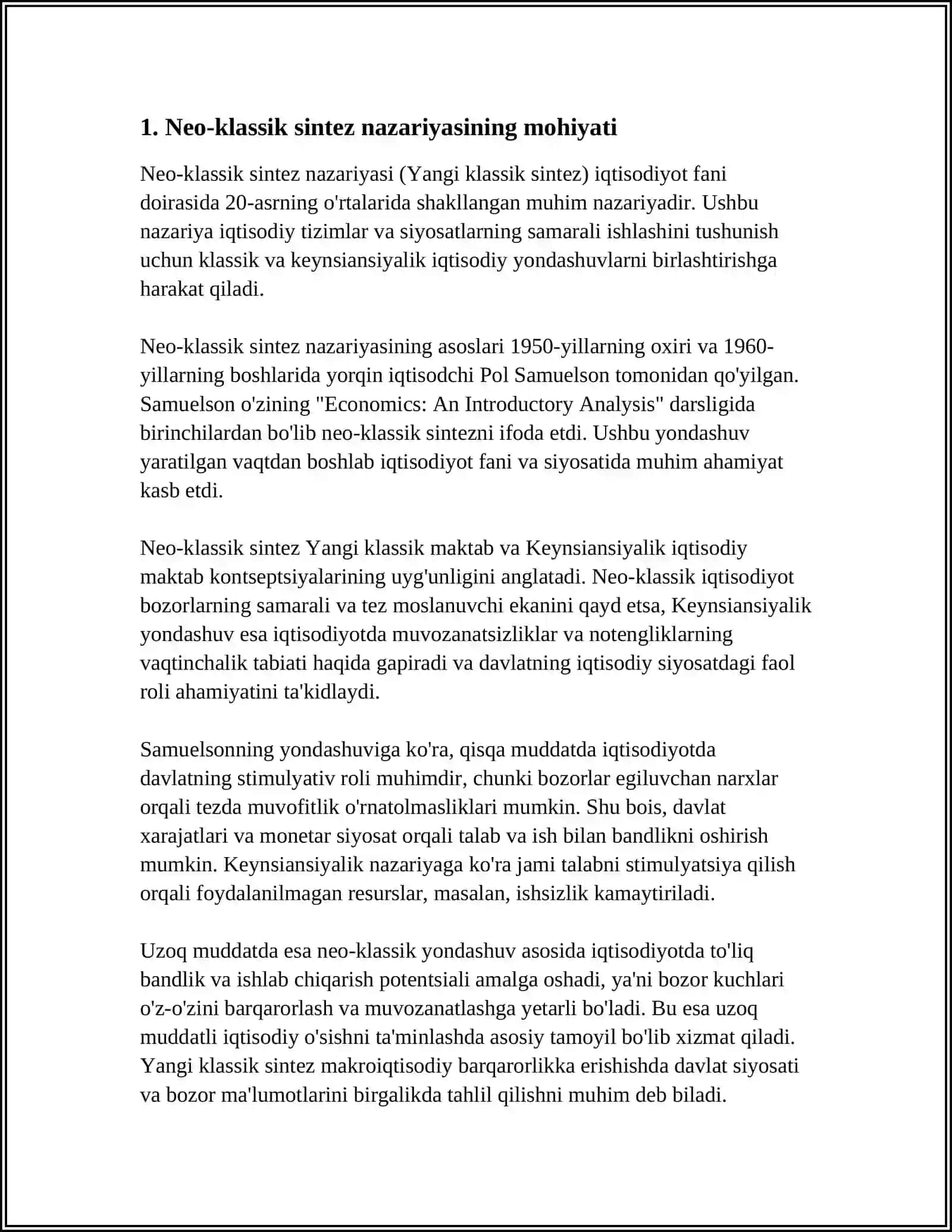 Neo-klassik sintez nazariyasi 3