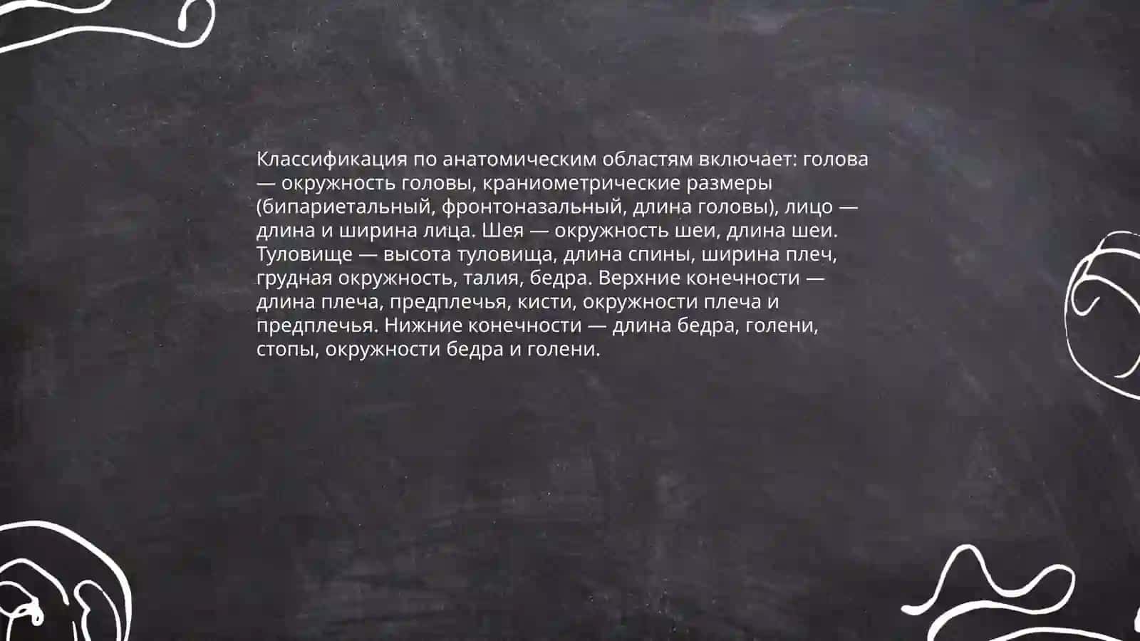 Классификация антропометрических характеристик 3