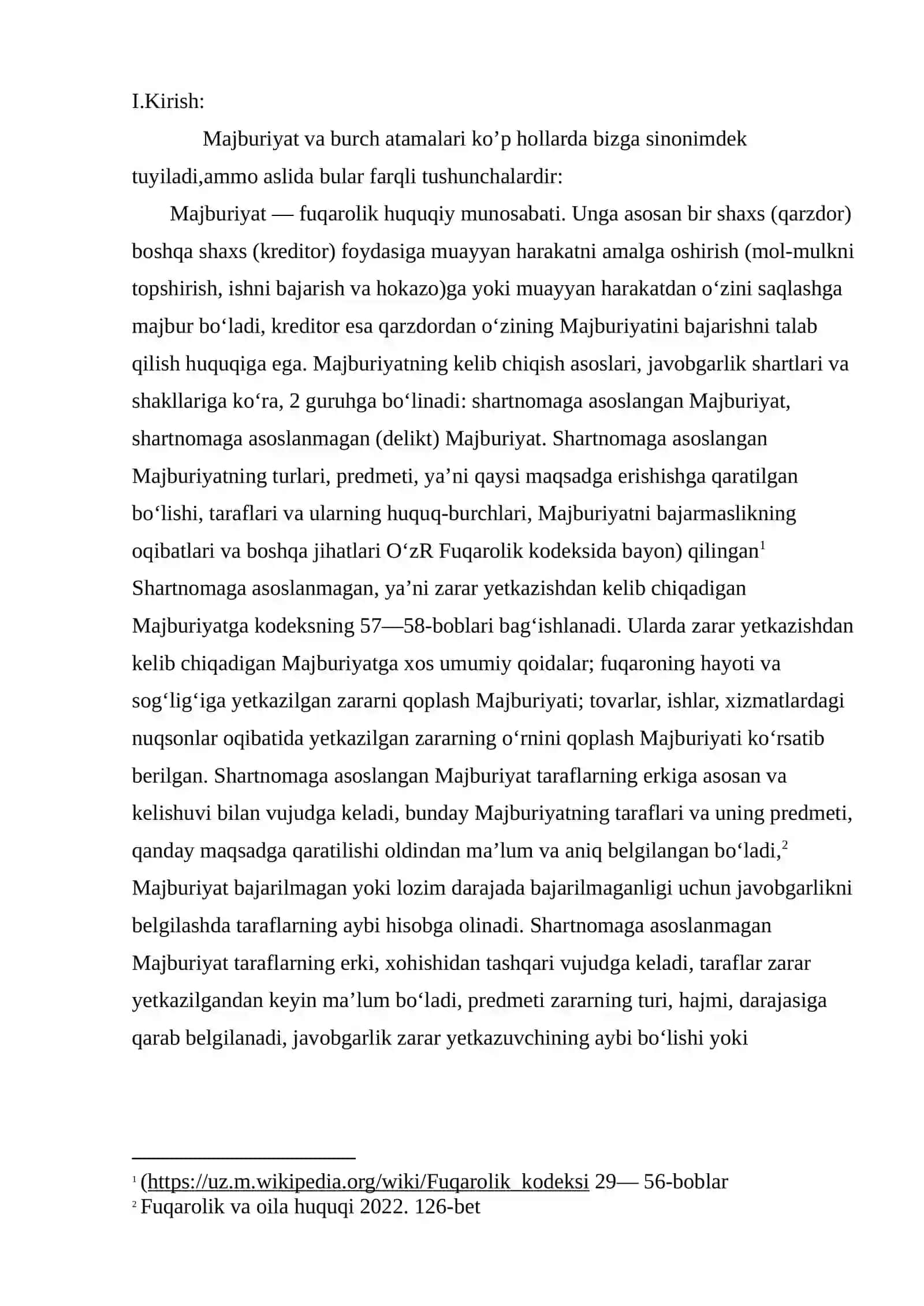 Majburiyatlar turlari 3