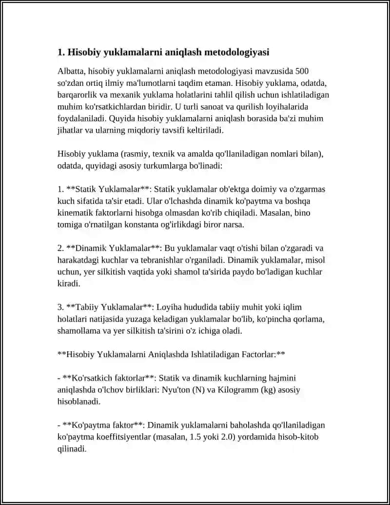 HISOBIY YUKLAMALARNI ANIQLASH VA TRANSFORMATOR PUNKTI (TP) QUVVATINI TANLASH 3