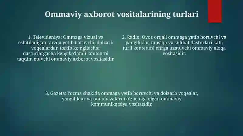 OmmaviyAxborot Vositalari Va UlarningTurlari 3