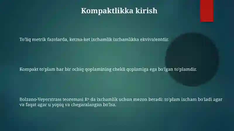 Metrik Fazolarda Kompaktlik Kriteriyasi 3