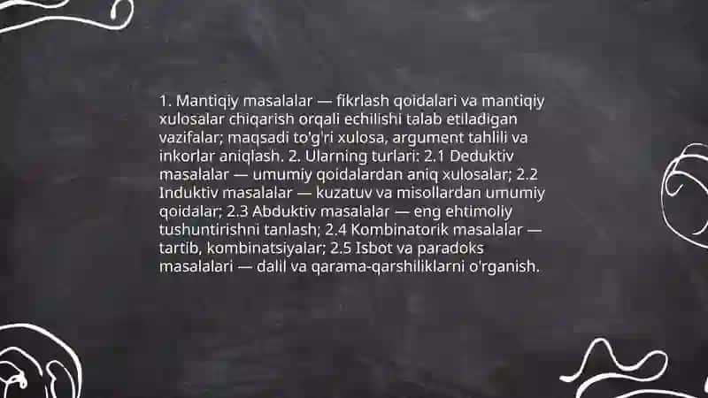 Mantiqiy masalalar ustida ishlash 3
