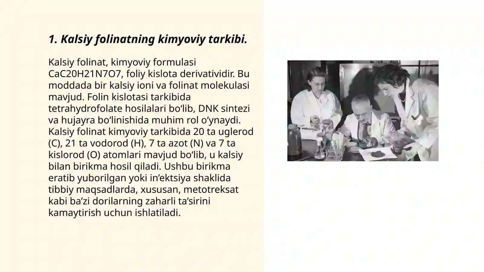 Kalsiy folinat dori moddasining tahlil usullari 3