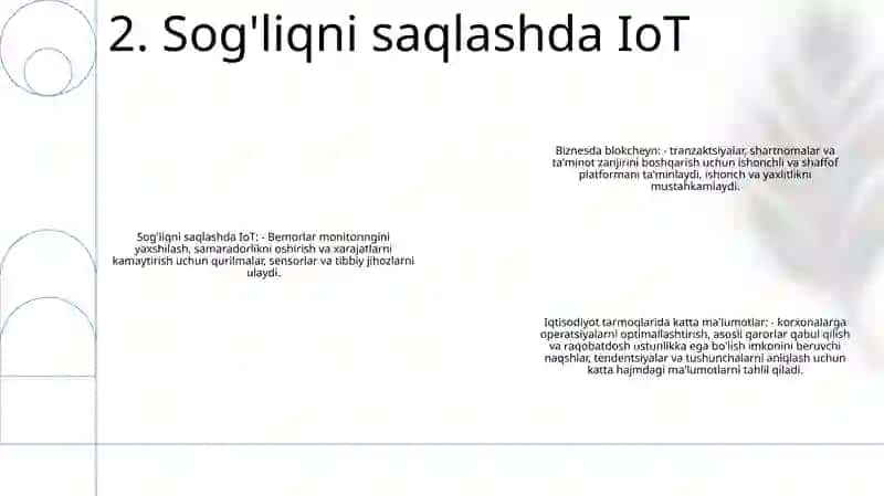 Blokcheyn, Buyumlar Interneti, Sun’Iy Intellekt, Katta Ma’Lumotlar Iqtisodiy Tarmoqlarda Qo’Llanilishi 3