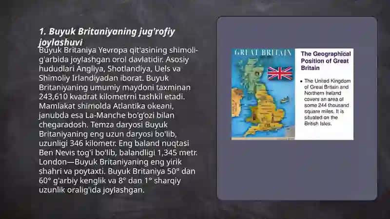 The geographic position and nature of Great Britain 3