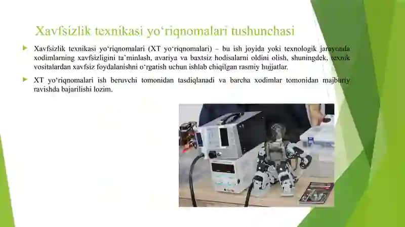 XAVFSIZLIK TEXNIKASI YO'RIQNOMALARI 3