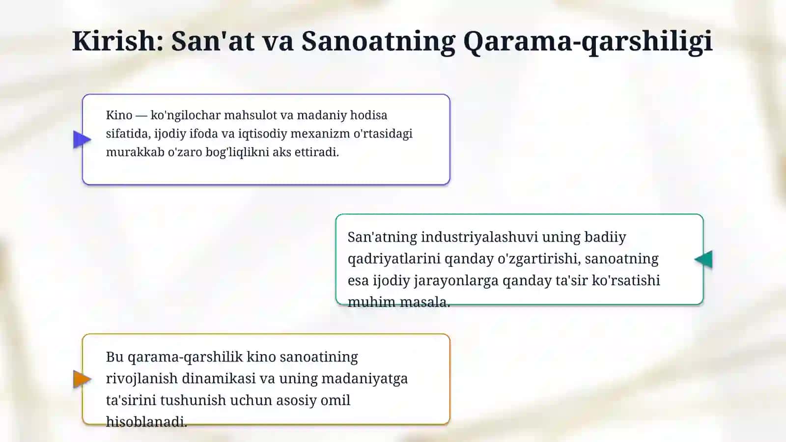 Kino sanʼati yoki industriya sifatida 3
