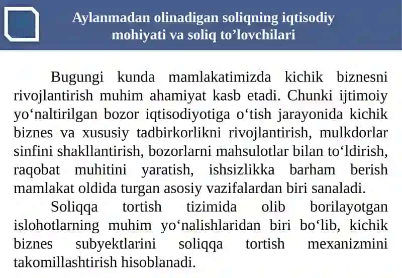 AYLANMADAN OLINADIGAN SOLIQ 3