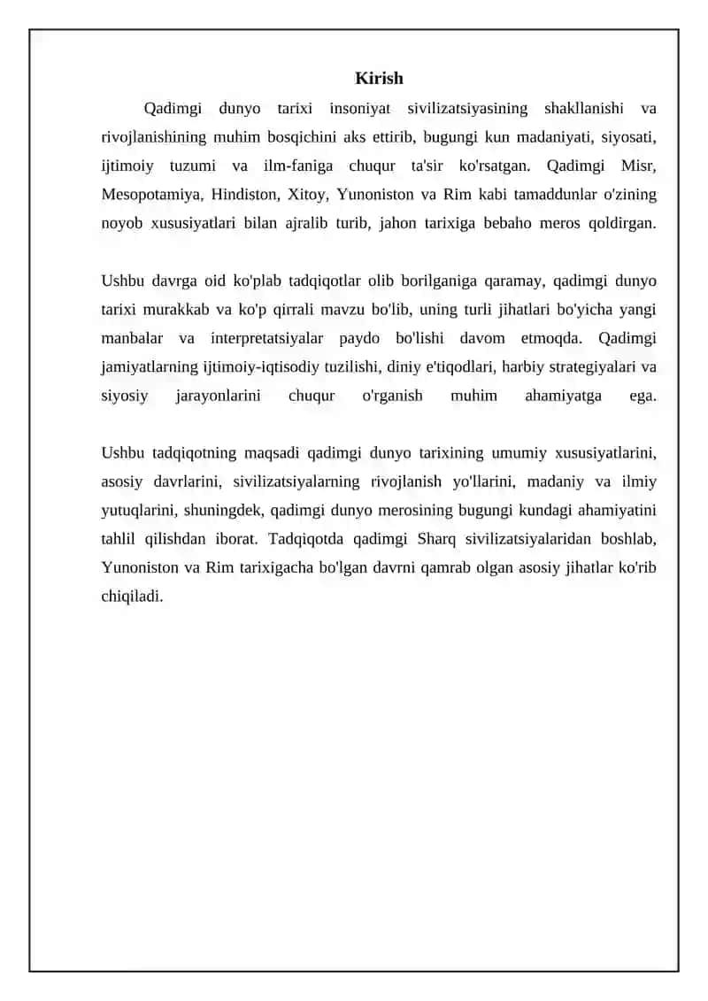 Qadimgi dunyo sivilizatsiyalari 3