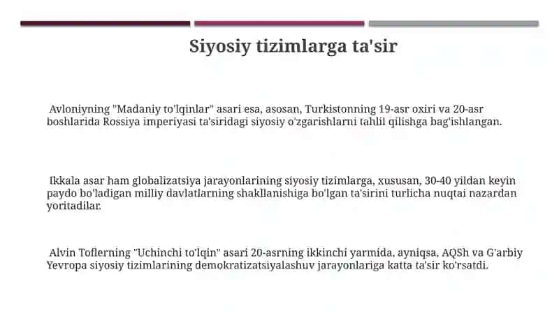 Avloniyning madaniyat tolqinlari 3