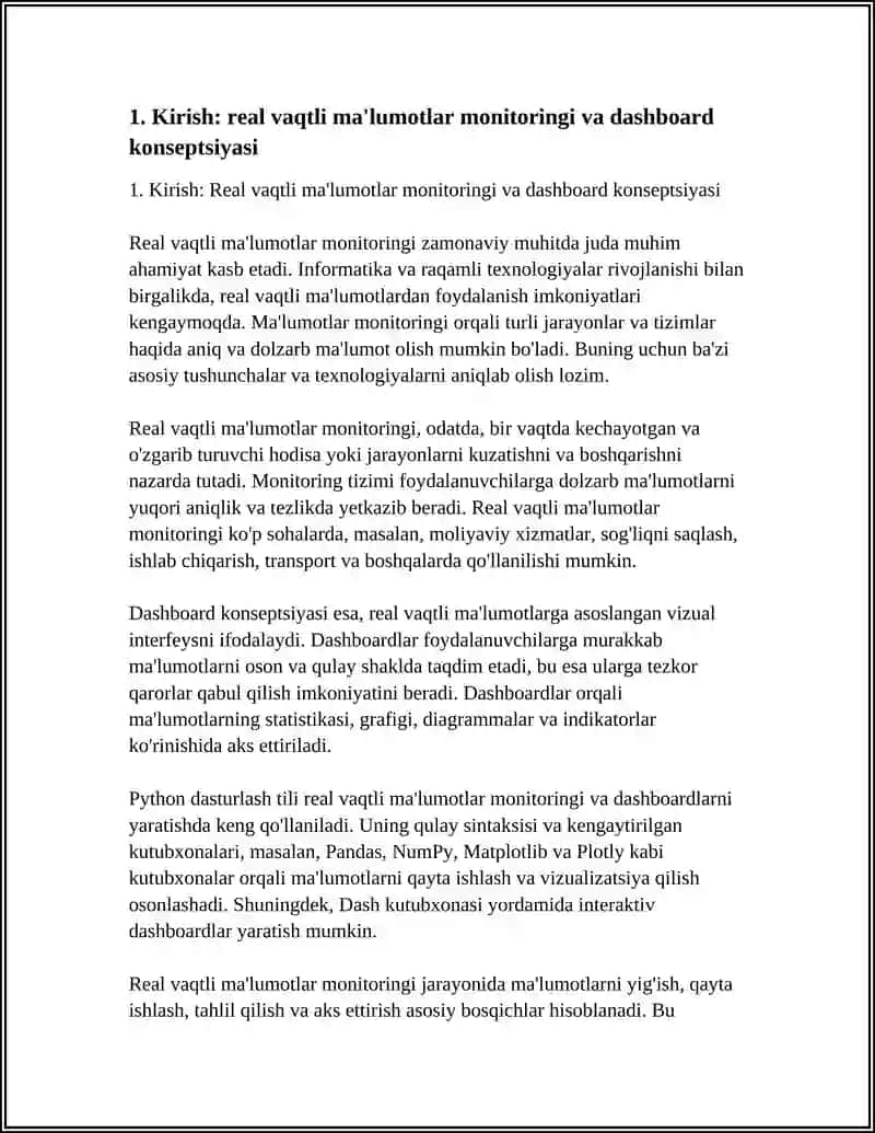 REAL VAQTLI MA’LUMOTLAR MONITORINGI (DASHBOARD BILAN) 3