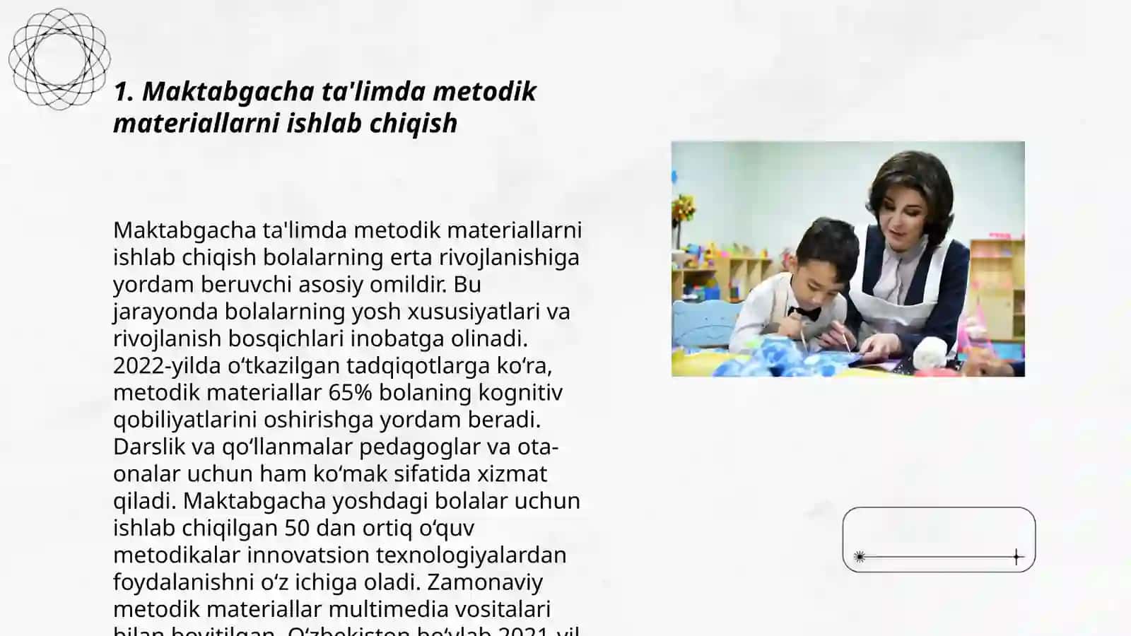 Maktabgacha ta'limda metodik materiallarni ishlab chiqish 3