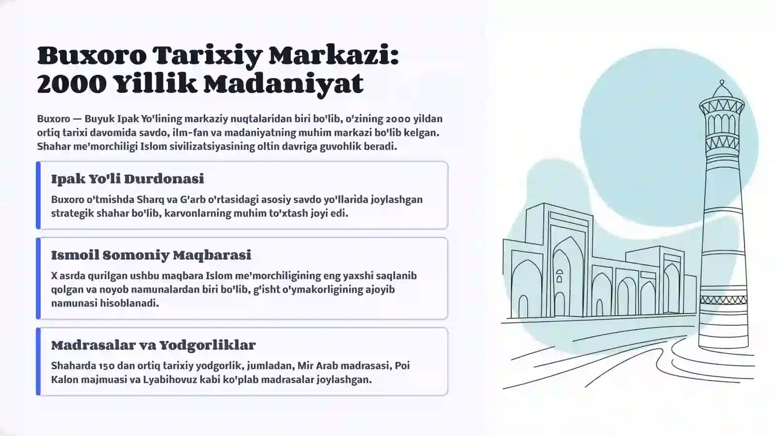 O'zbekiston Tarixiy Joylari: Meros va Madaniyatning Qalblari 3