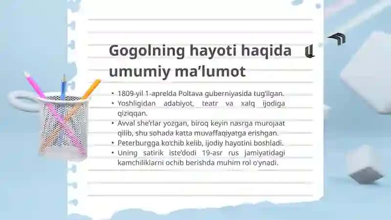 N. Gogolning ijodiy merosi 3