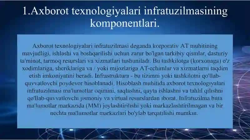 Axborot texnologiyalarining infratuzilmalari 3