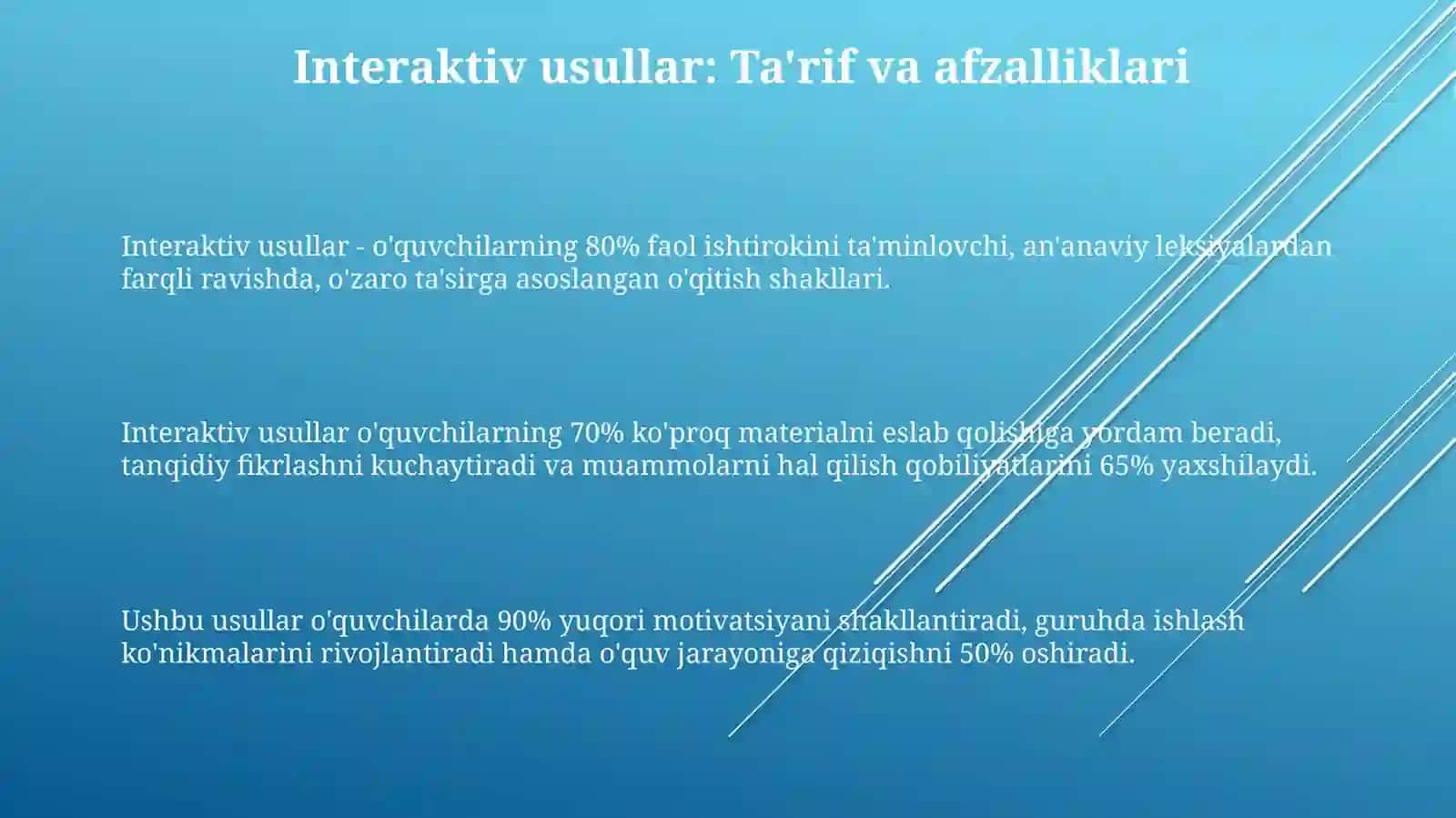 Taʼlimda interfaol metodlarni qoʻllash texnologiyasi 3