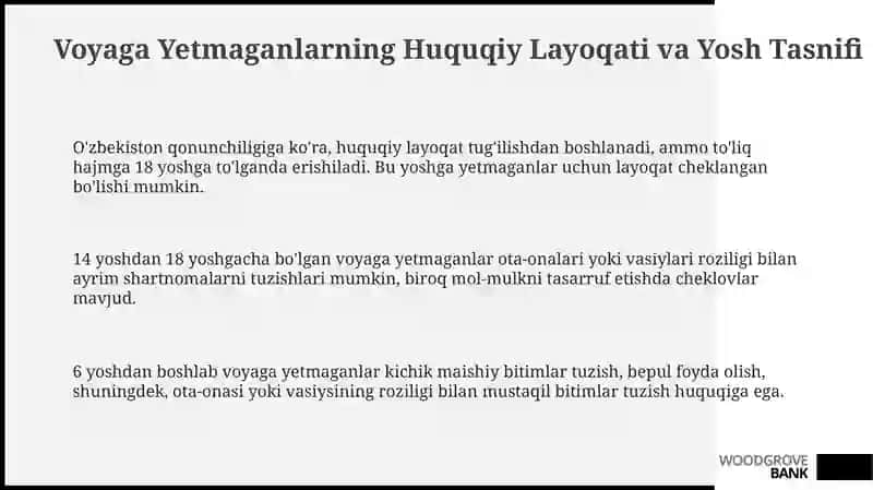 Voyaga Yetmaganlarning muomila layoqati 3