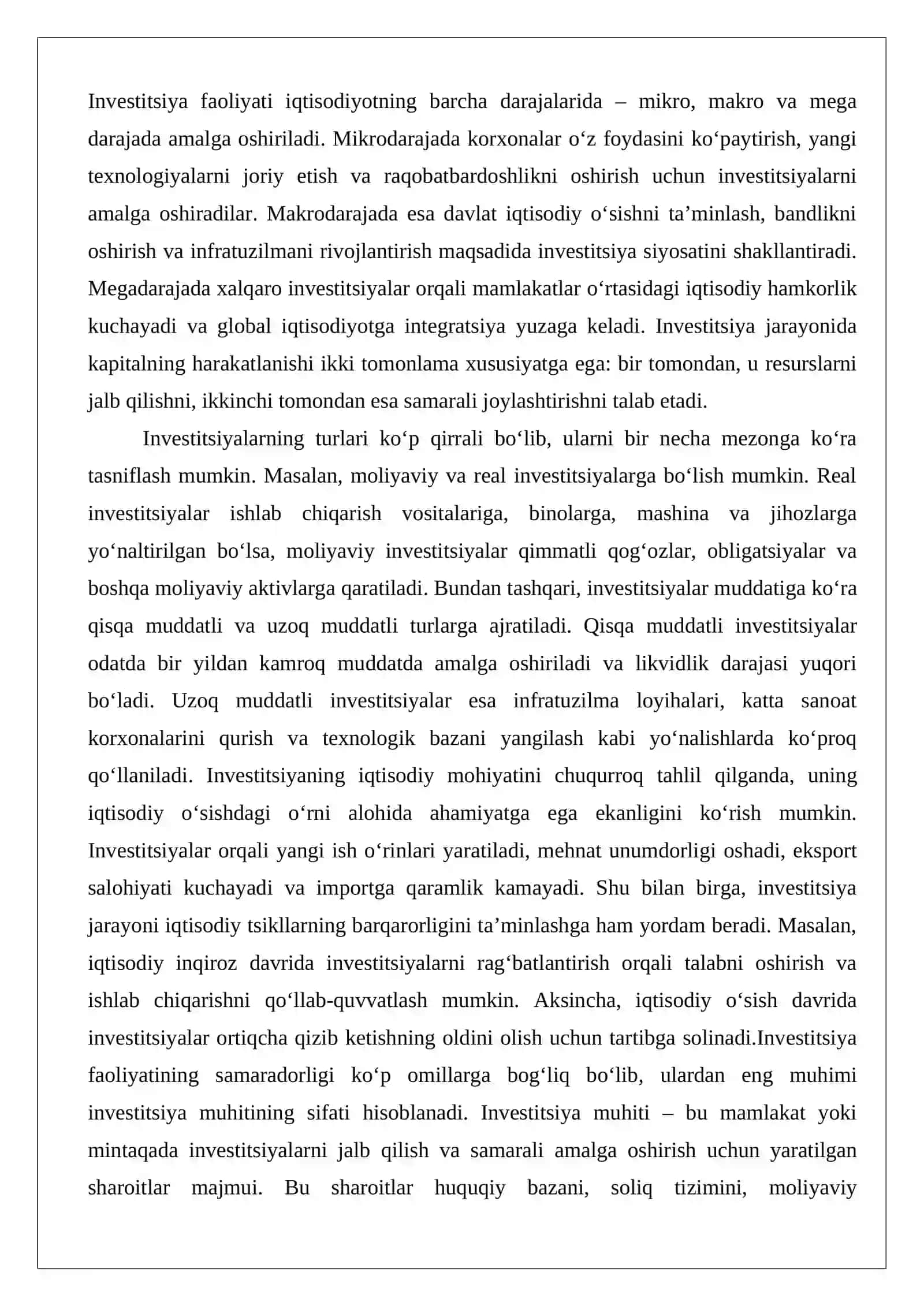 Yangi O’zbekistonning investitsiya dasturi yo’nalishlari 3