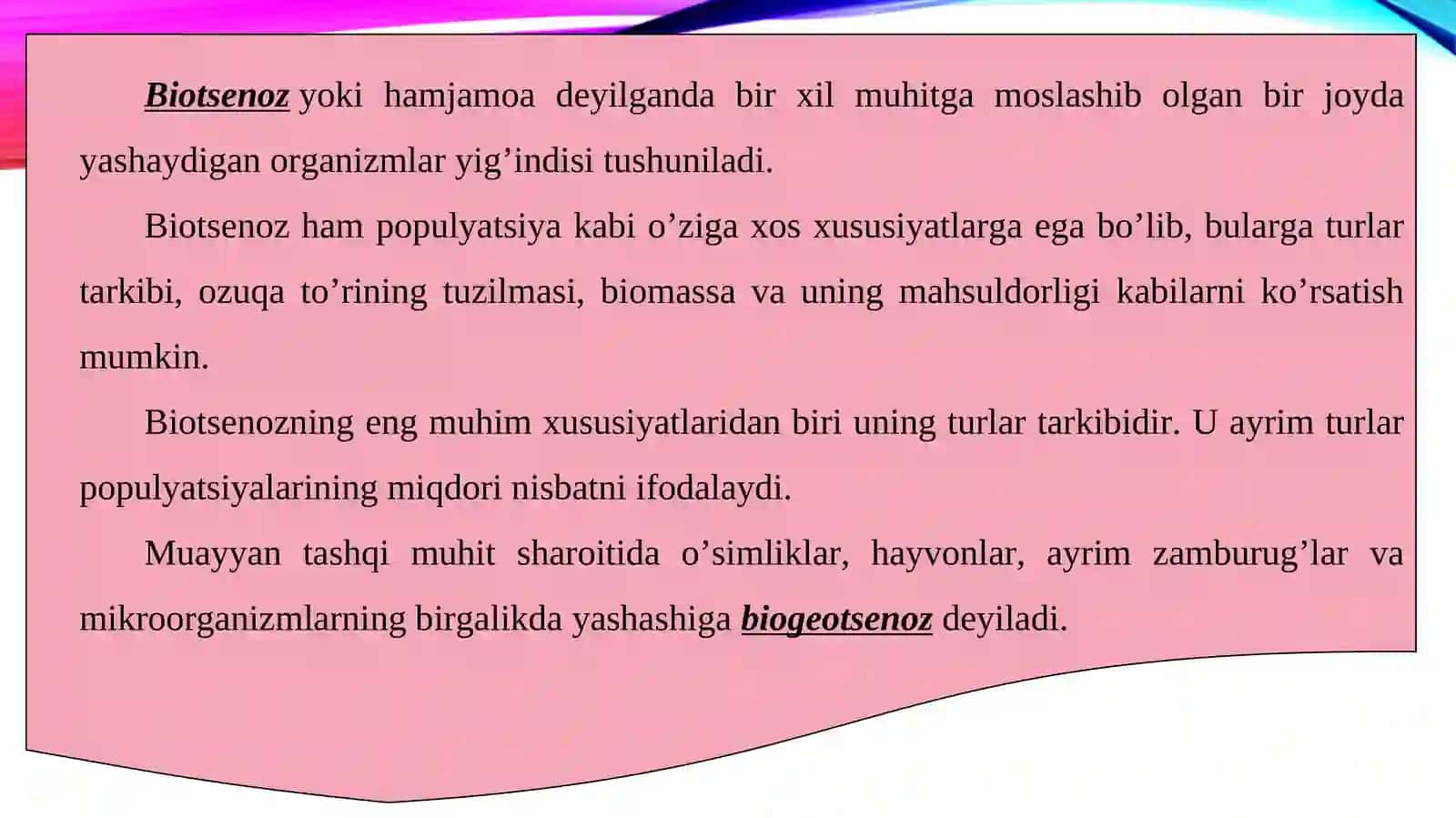 Biotsenozning tuzilmasi 3