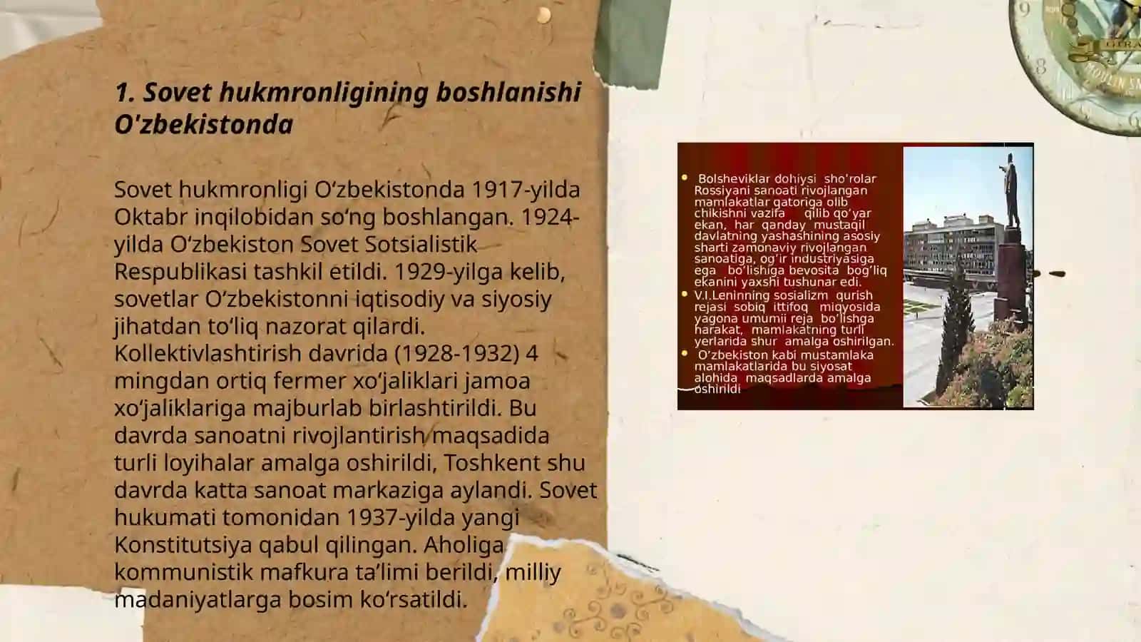 Sovet hukmronligining boshlanishi O'zbekistonda 3