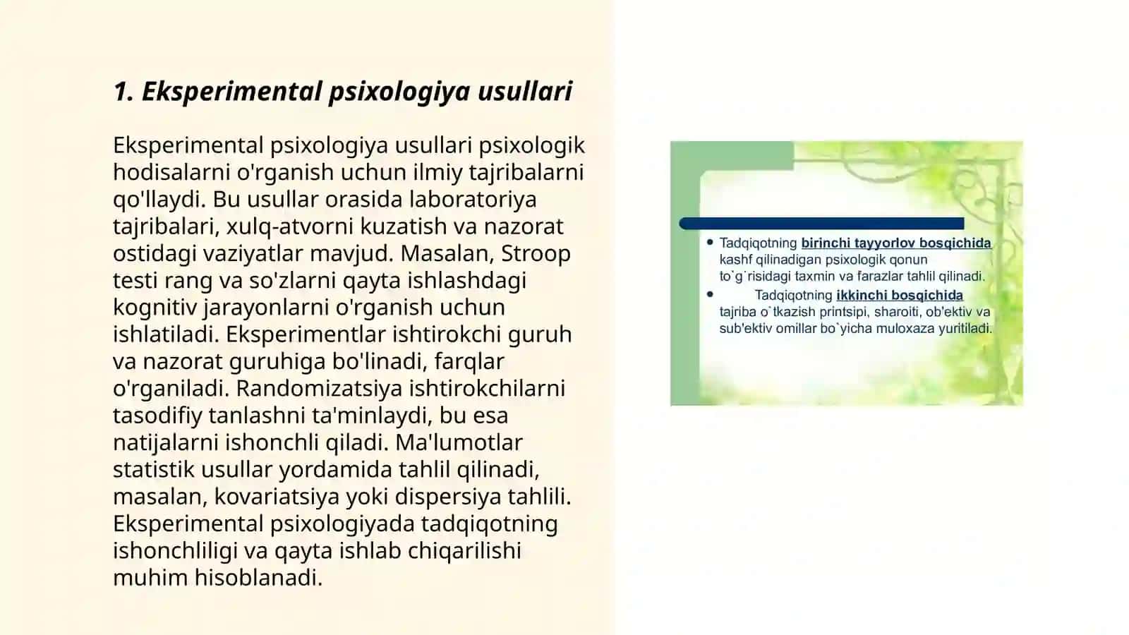 Hozirgi zamon psixologiyasining tadqiqot metodlari 3