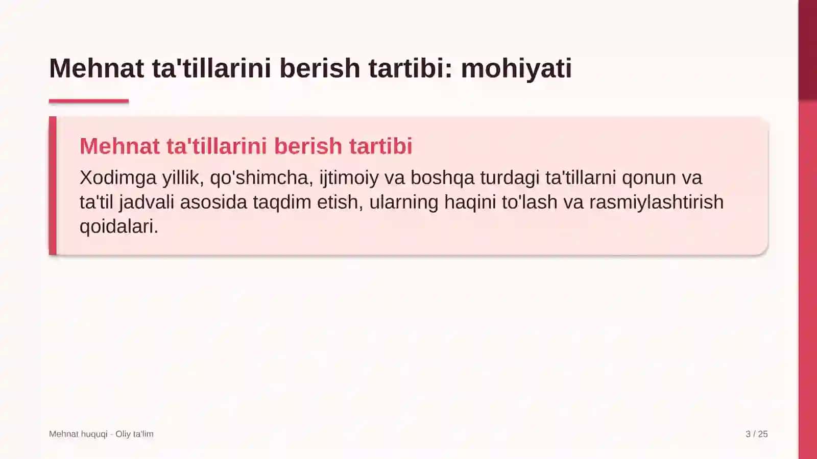akusherlik va ginekologiyada mehnat ta'tillarini berish tartibi 3364 3
