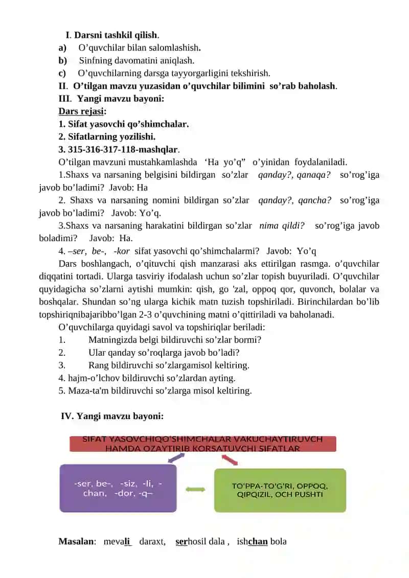 4-Sinf ona-tili 1 soatlik dars ishlanmasi 3