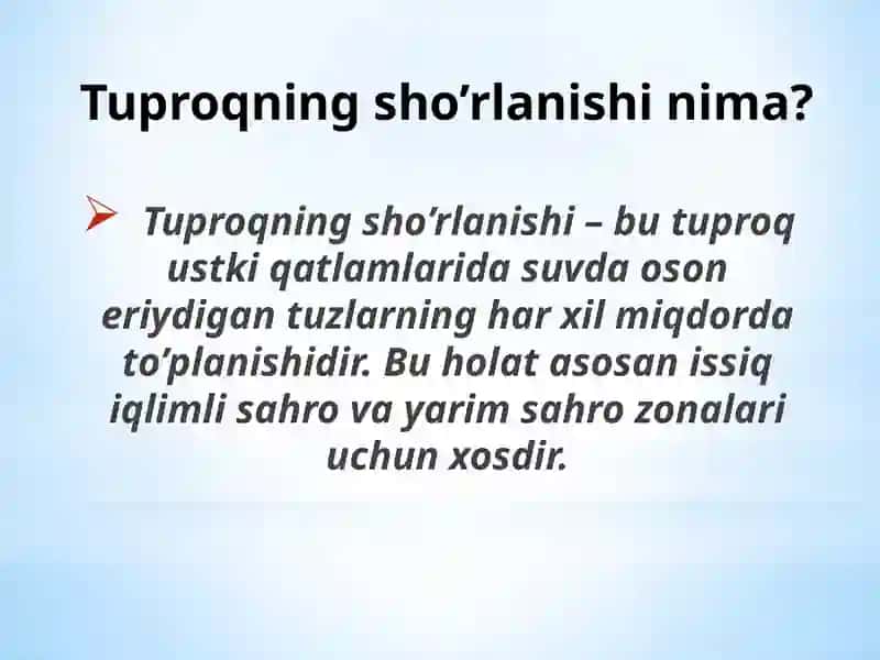 Sho’rlangan tuproqlar 3