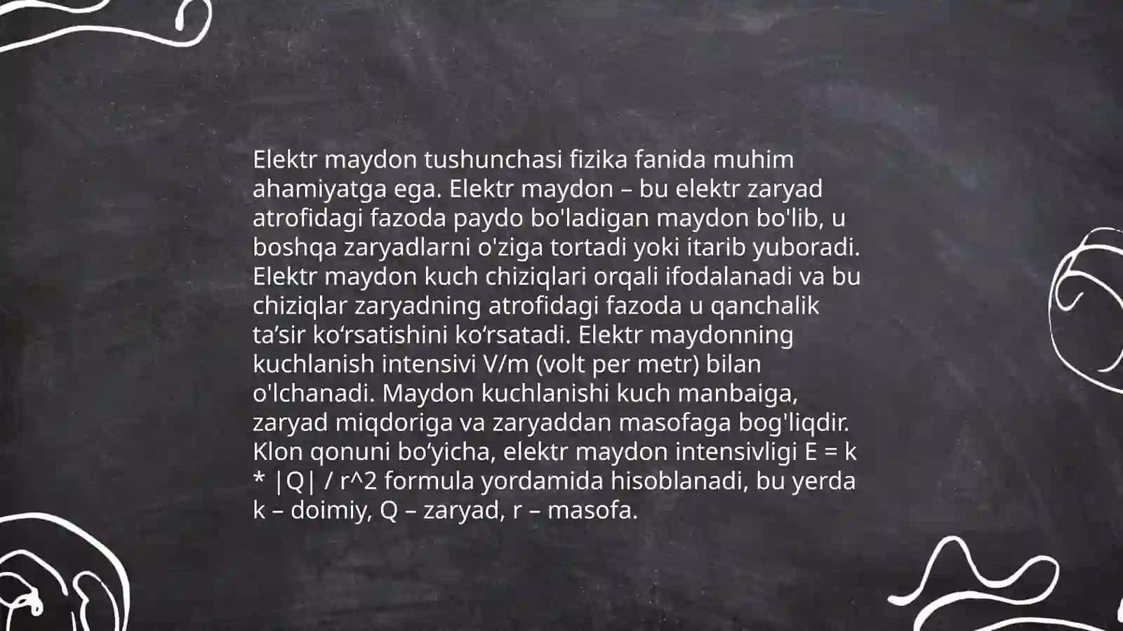 Elektrostatik maydonidagi o'tkazgichlar 3