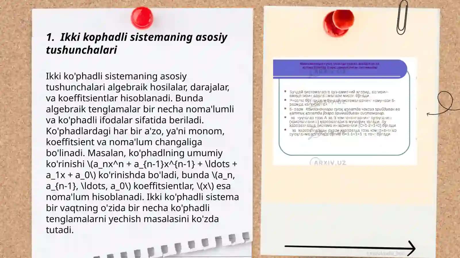 Ikki kophad rezultantining sistema yechishga tatbiqi 3