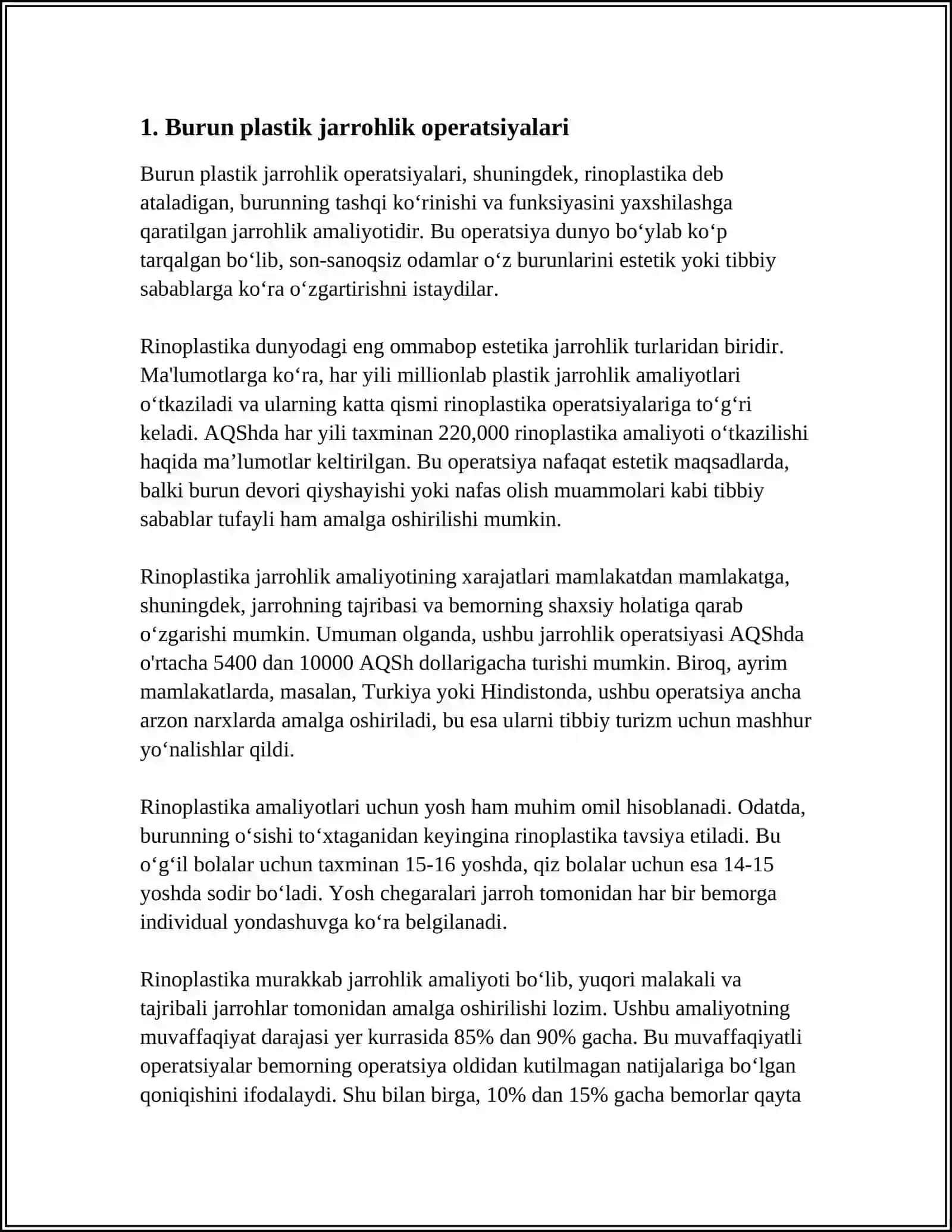 YUZDAGI PLASTIK OPERATSIYALAR XUSUSIYATLARI 3