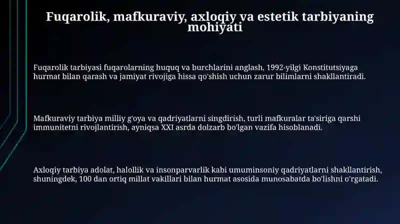 Fuqarolik, mafkuraviy, axloqiy va estetik tarbiya 3