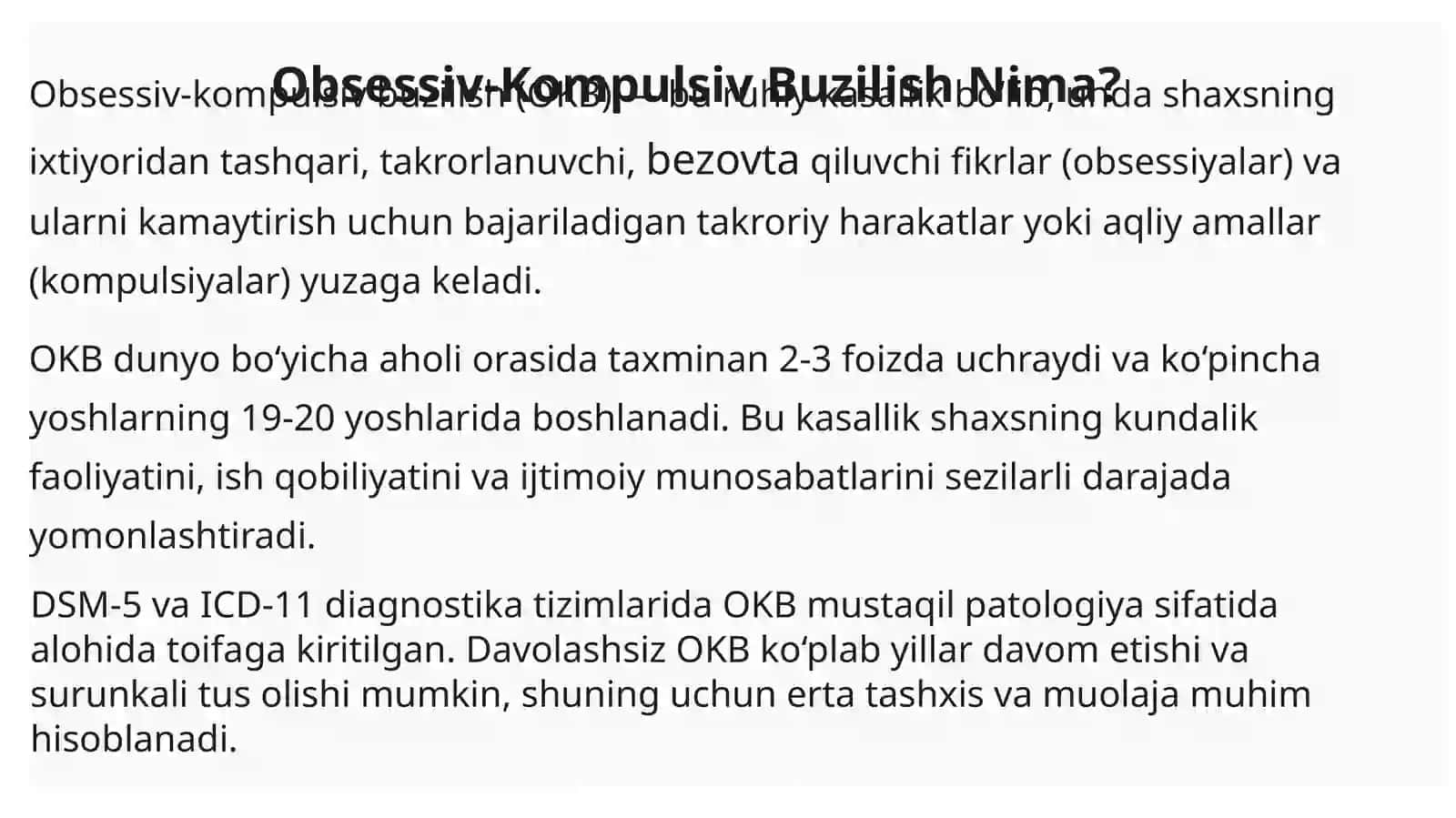 Obsessiv va Fobik Holatlar 3