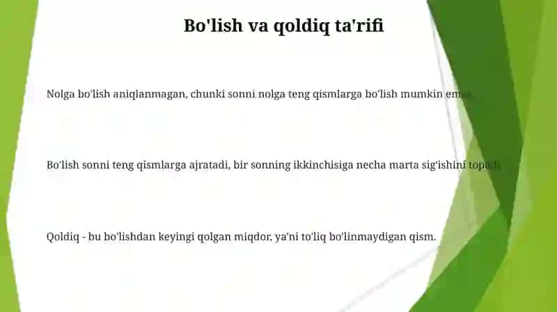 Ayirish va boʻlishning ta'rifi 3