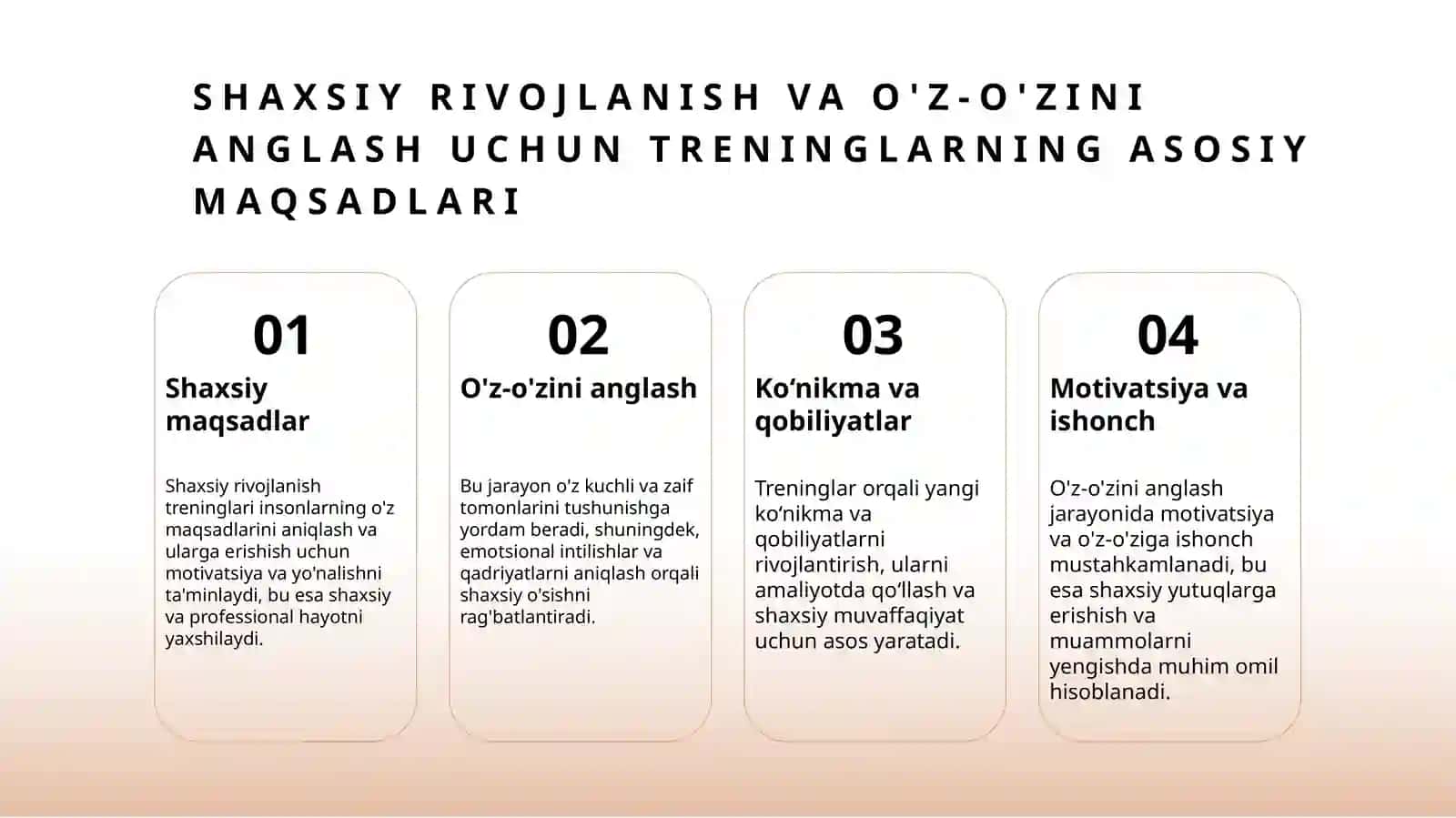 Shaxsni rivojlantirish treninglari 3