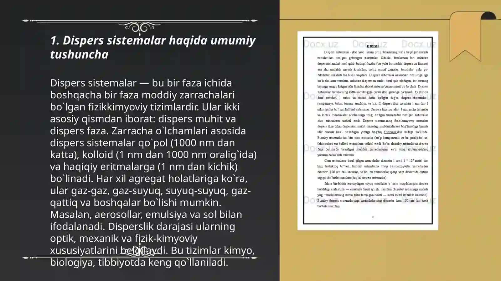 Dispers sistemalar va ularning turlari 3