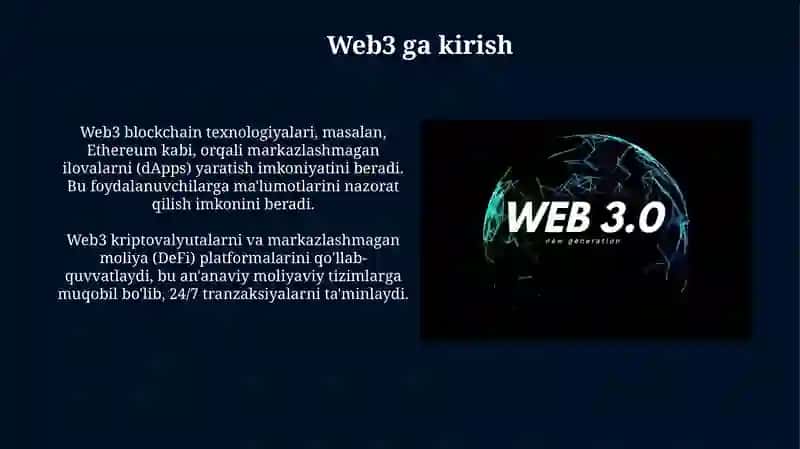 Web3 texnologiyasi: Internetni mazkazlashtirish 3