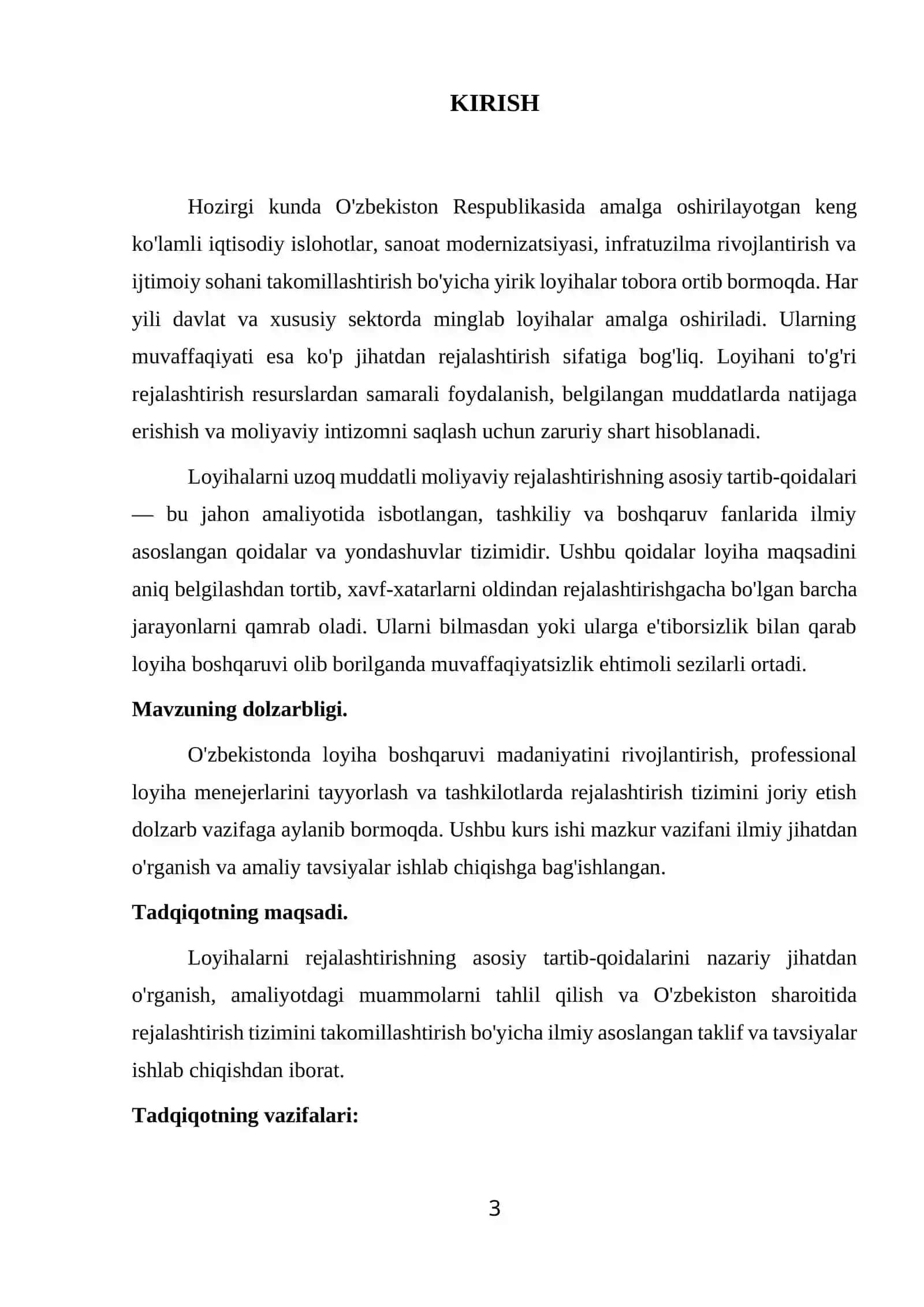 Loyihalarni izoq muddatli moliyaviy Rejalashtirish 3