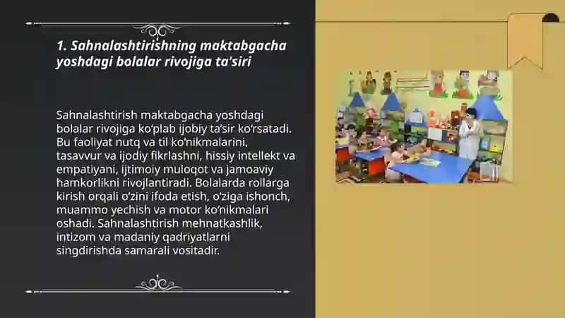 Sahnalashtirish faoliyati 3
