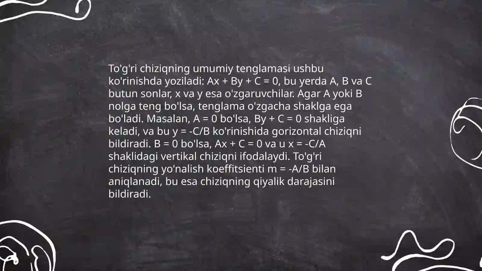 To'g'ri chiziqning tenglamasi 3