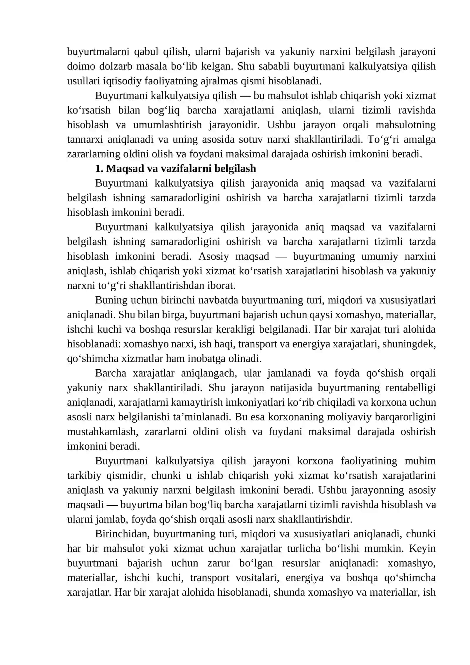 BUYURTMANI KALKULYATSIYA QILISH USULI 3